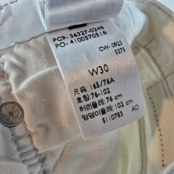 Levi’s 501 Womens 30 White Denim Shorts High Rise Button Fly Cutoff Distressed - Picture 7 of 9